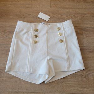White button shorts